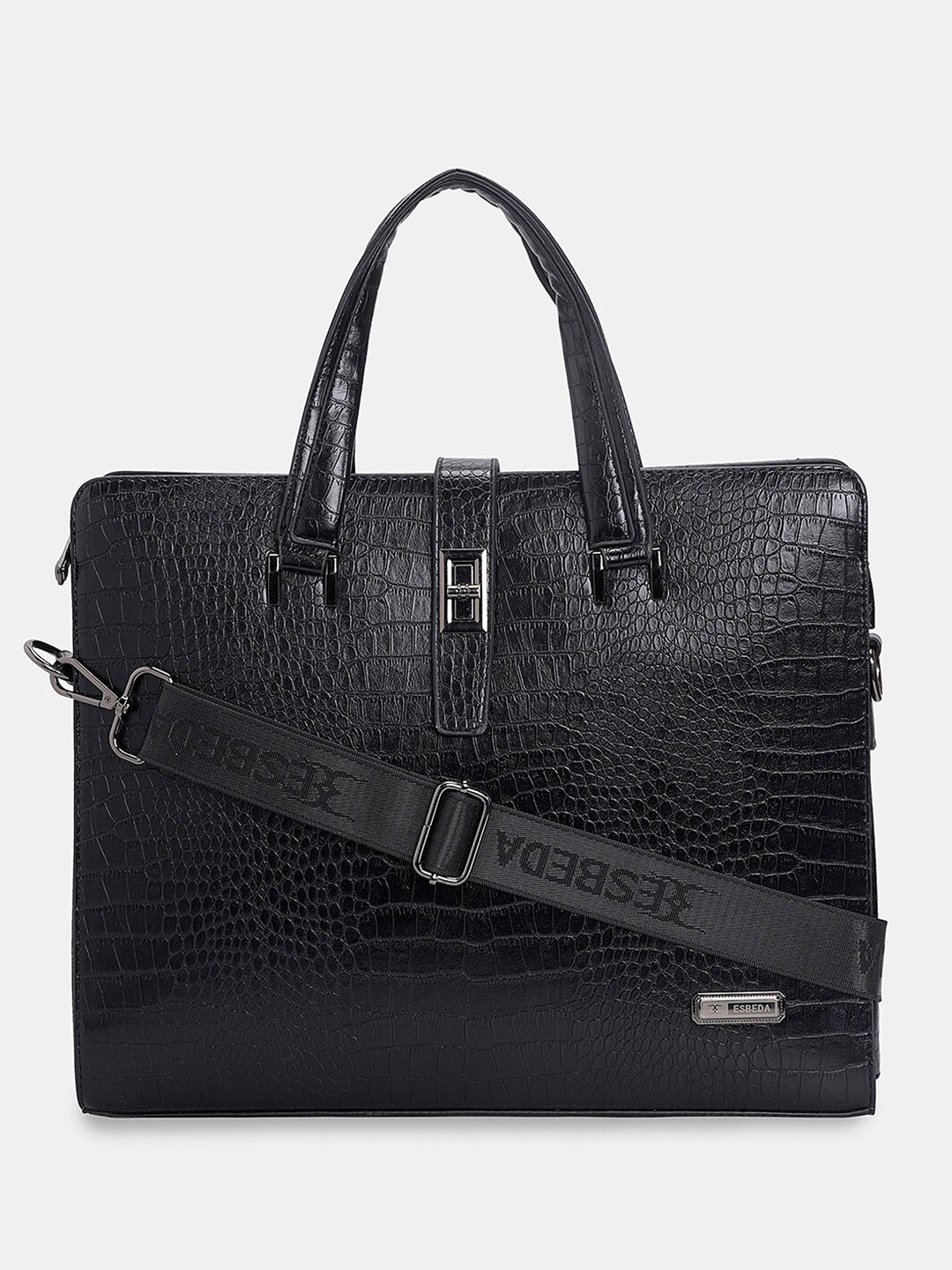 

ESBEDA Men Textured Laptop Bag -Up to 14 inch, Black