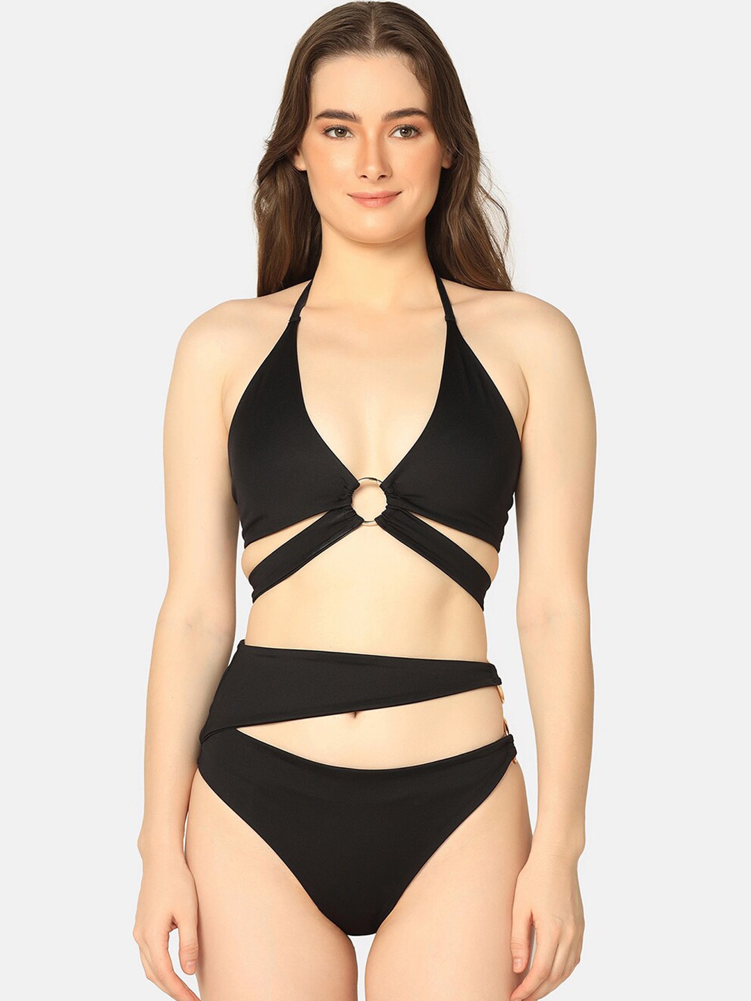 

Da Intimo Cut Out Two Piece Swim Set, Black