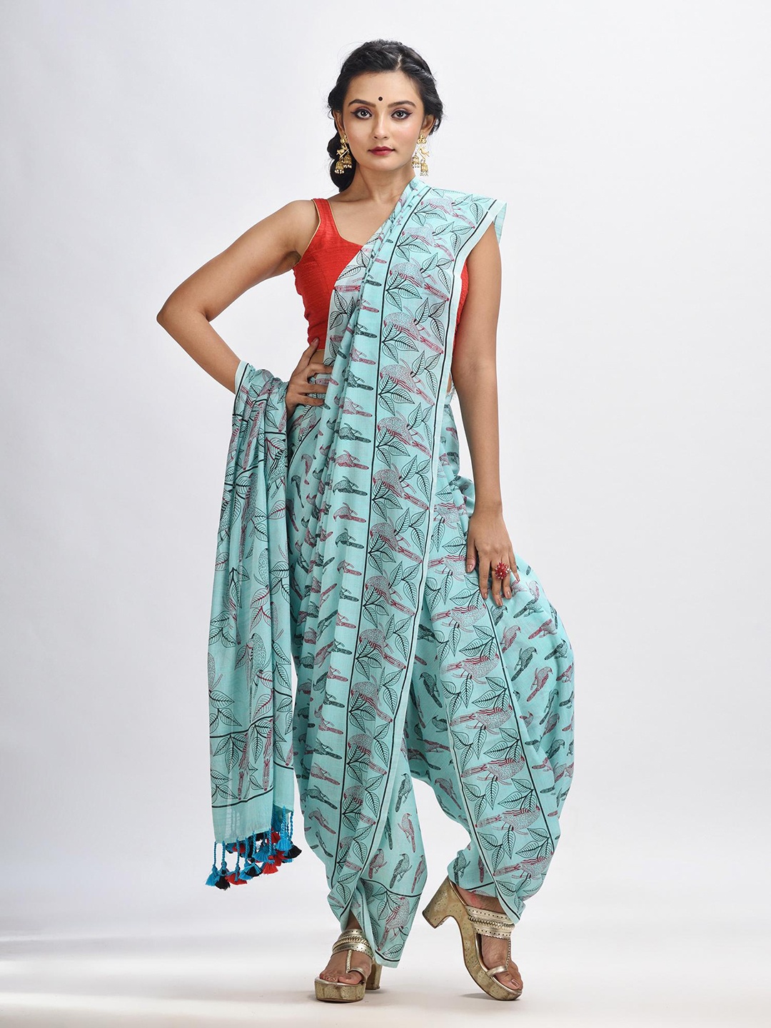 

Angoshobha Ethnic Motif Printed Saree, Blue
