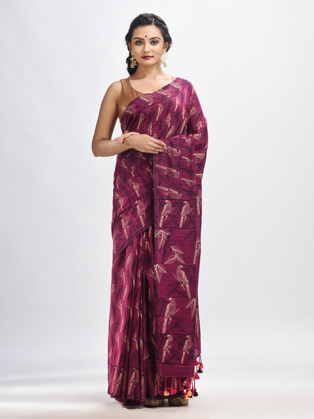 

Angoshobha Ethnic Motif Printed Saree, Purple