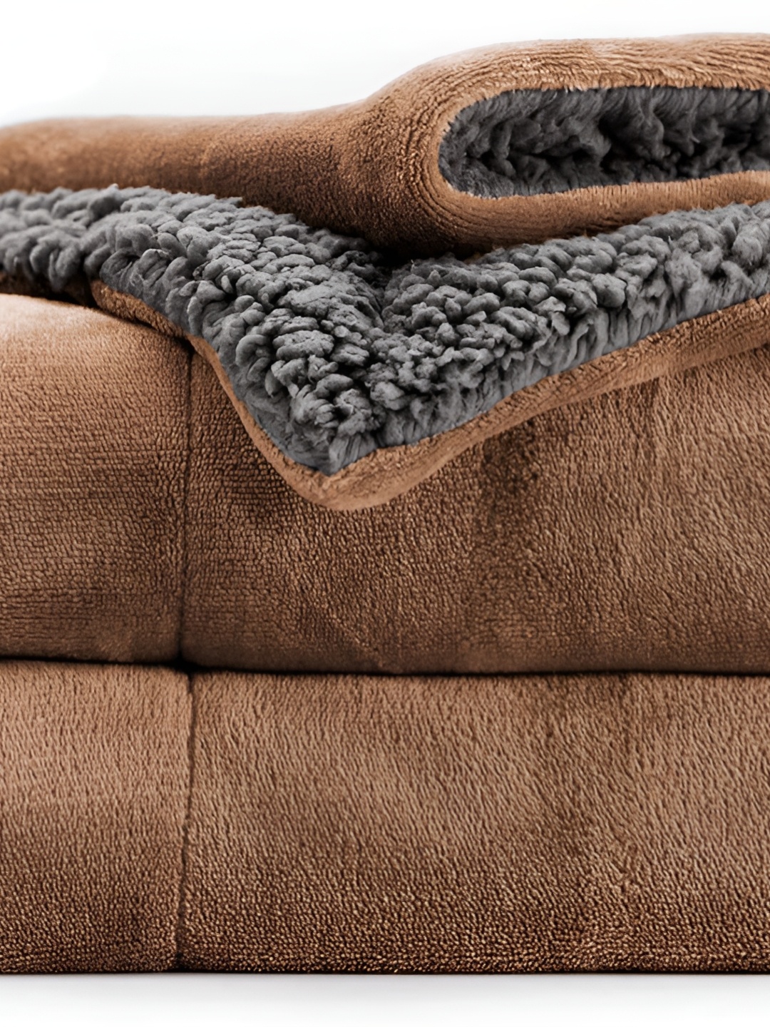 

bsb home Beige & Grey Heavy Winter Single Bed Blanket