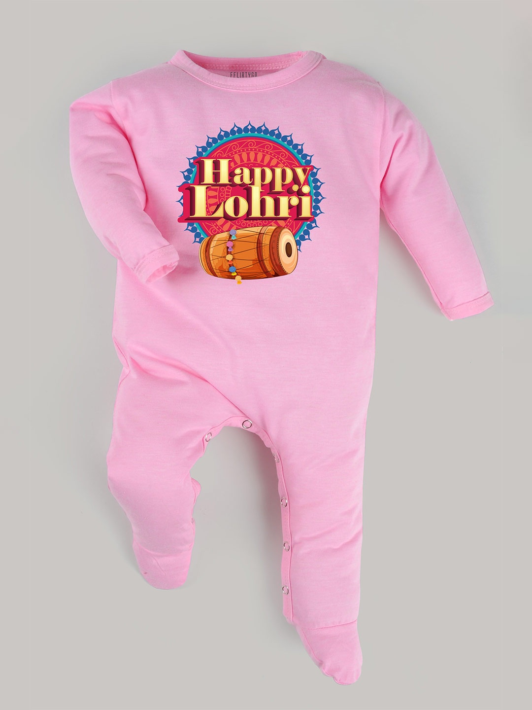 

FFLIRTYGO Infants Typography Printed Pure Cotton Sleepsuit, Pink
