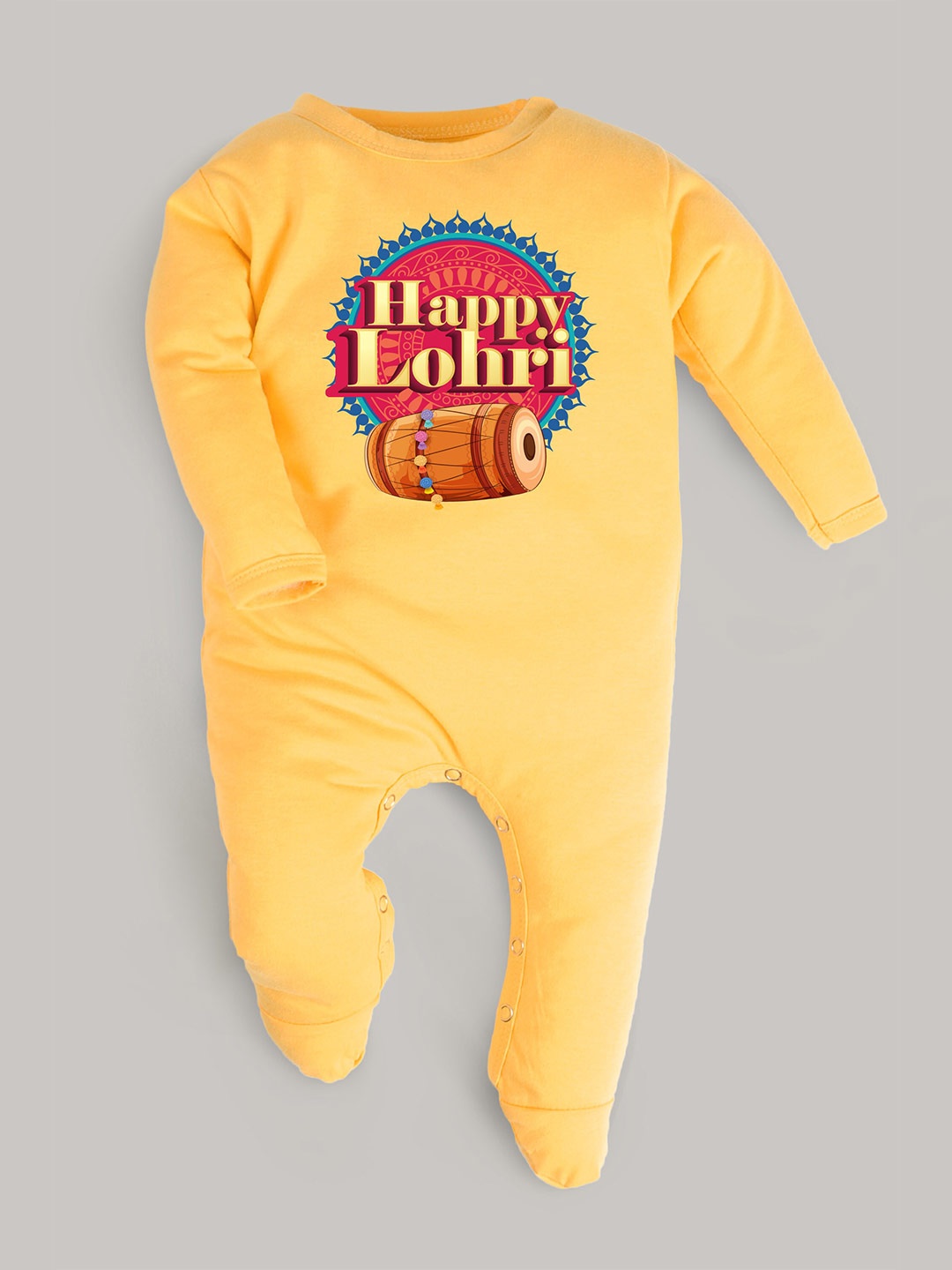 

FFLIRTYGO Infants Typography Printed Pure Cotton Sleepsuit, Yellow