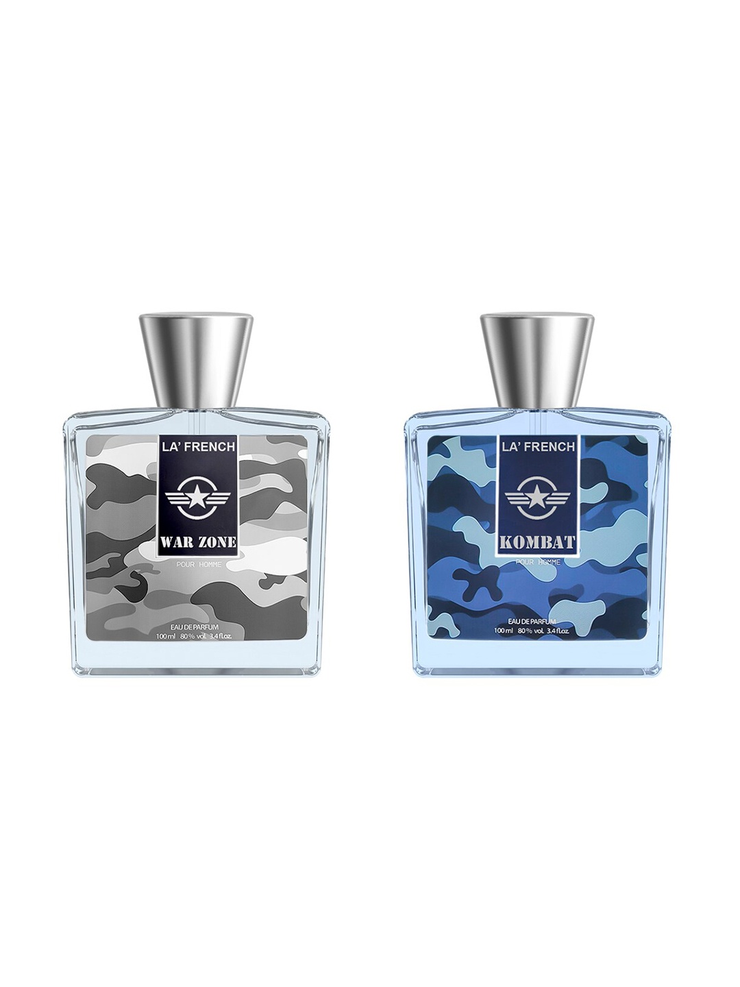 

La French Set Of 2 War Zone & Kombat Eau De Parfum - 100ml Each, Blue
