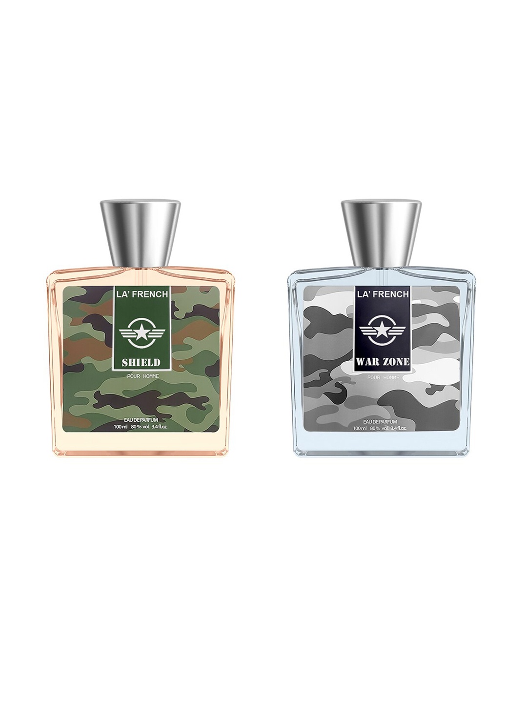 

La French Set Of 2 Shield & War Zone Eau De Parfum - 100ml Each, Green