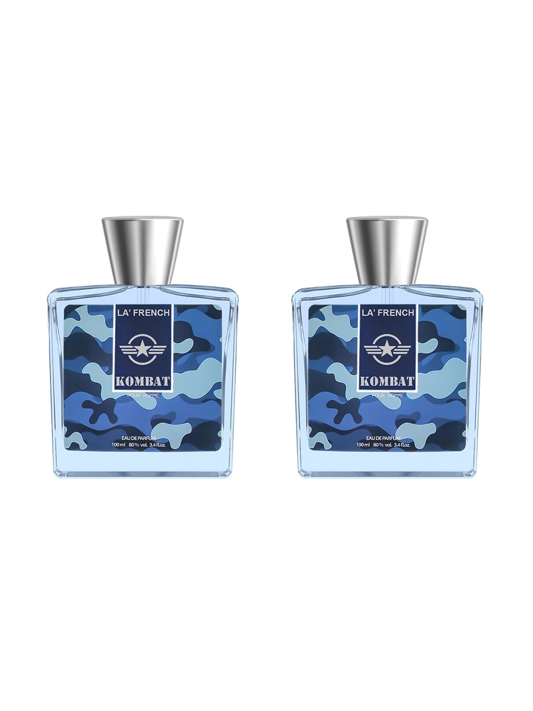 

La French Set Of 2 Men Kombat Eau De Parfum - 100ml Each, Blue