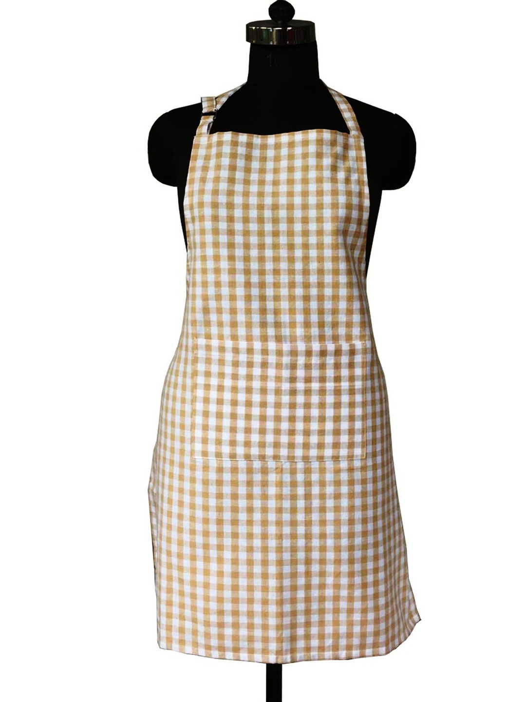 

Lushomes Beige Checked Cotton Aprons