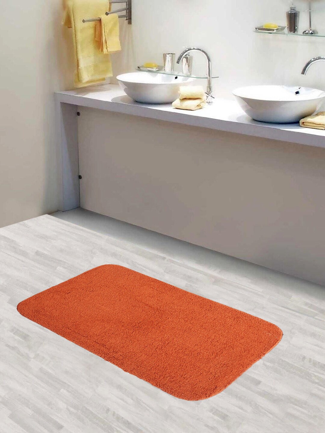 

Lushomes Brown 110GSM Rectangle Anti-Skid Bath Rugs