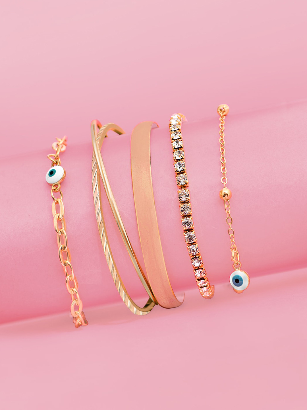 

DressBerry Set of 5 Rose Gold-Plated Charm Bracelets