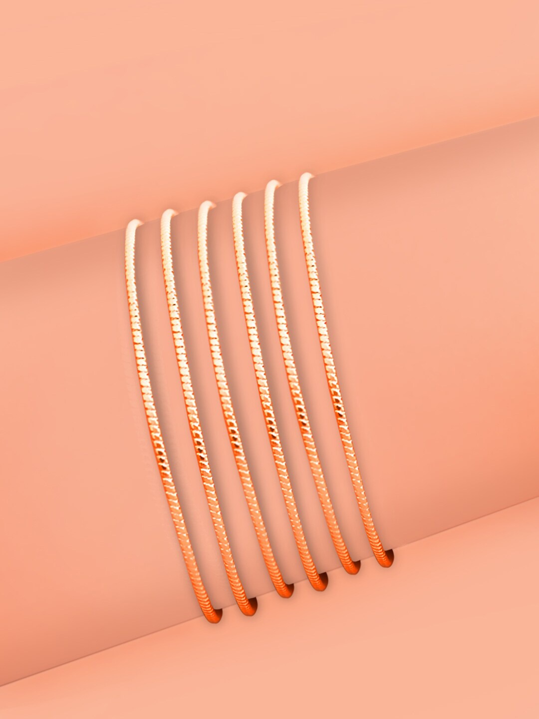 

DressBerry Set Of 6 Rose Gold-Plated Bangles