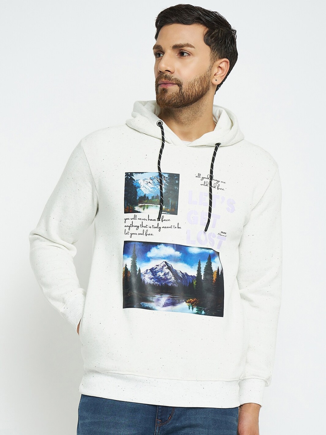 

Duke Graphic Printed Hooded Sweatshirt, White