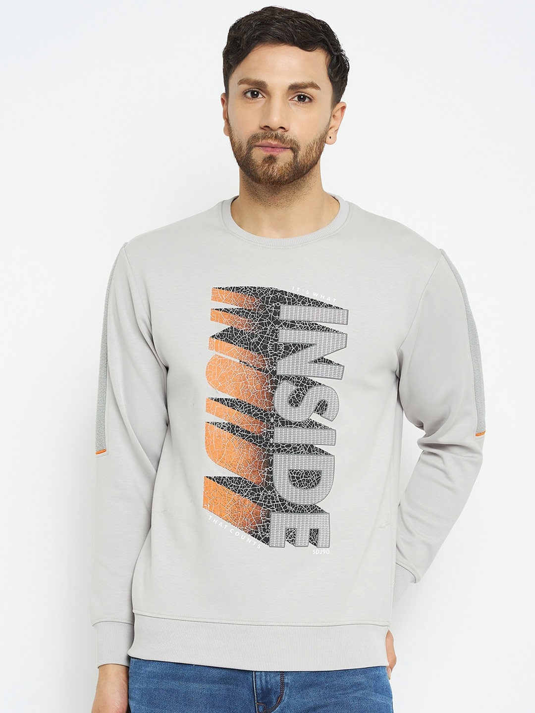 

Duke Typography Printed Cotton Pullover, Grey