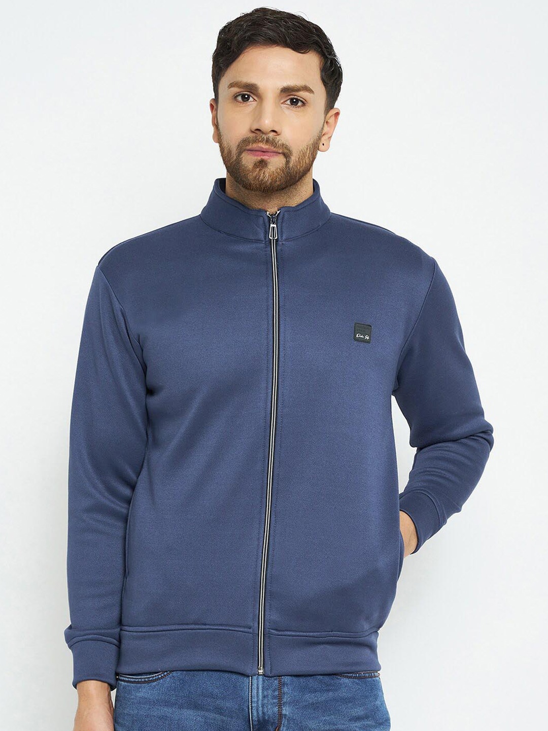 

Duke Mock Collar Cotton Sweatshirt, Blue