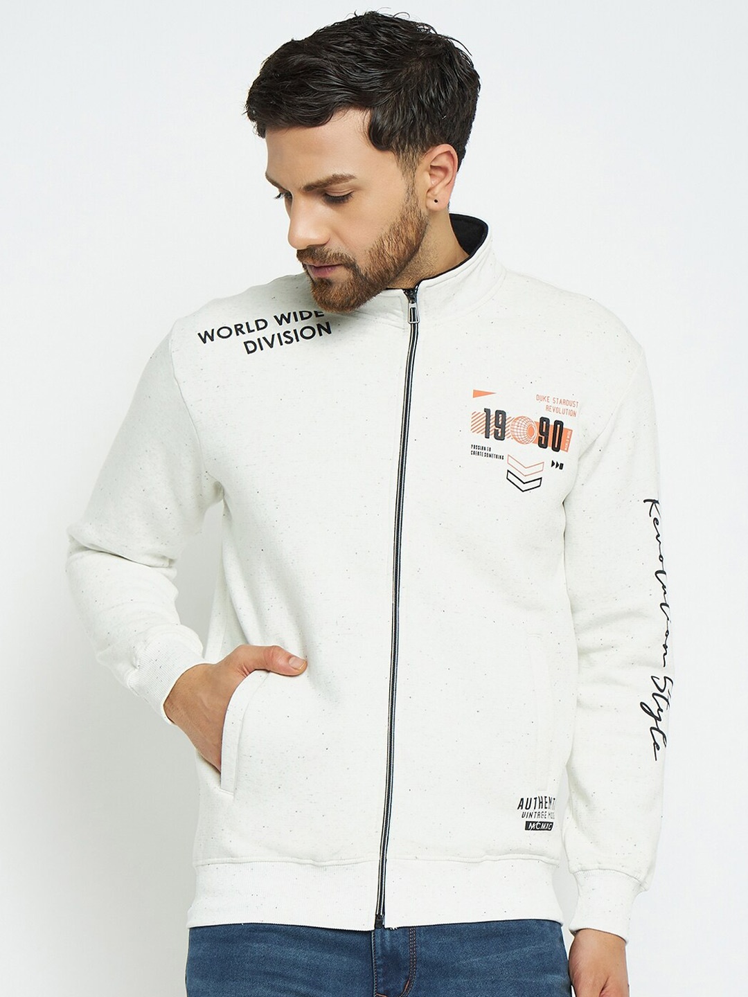 

Duke Typographic Printed Cotton Sweatshirt, White