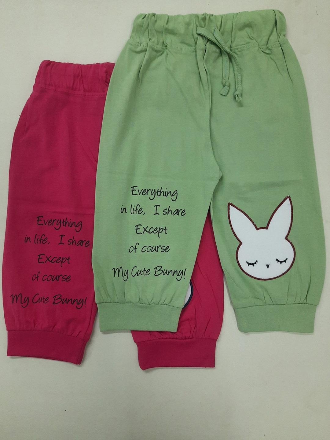 

BAESD Girls Pack Of 2 Typography Printed Pure Cotton Capris, Pink