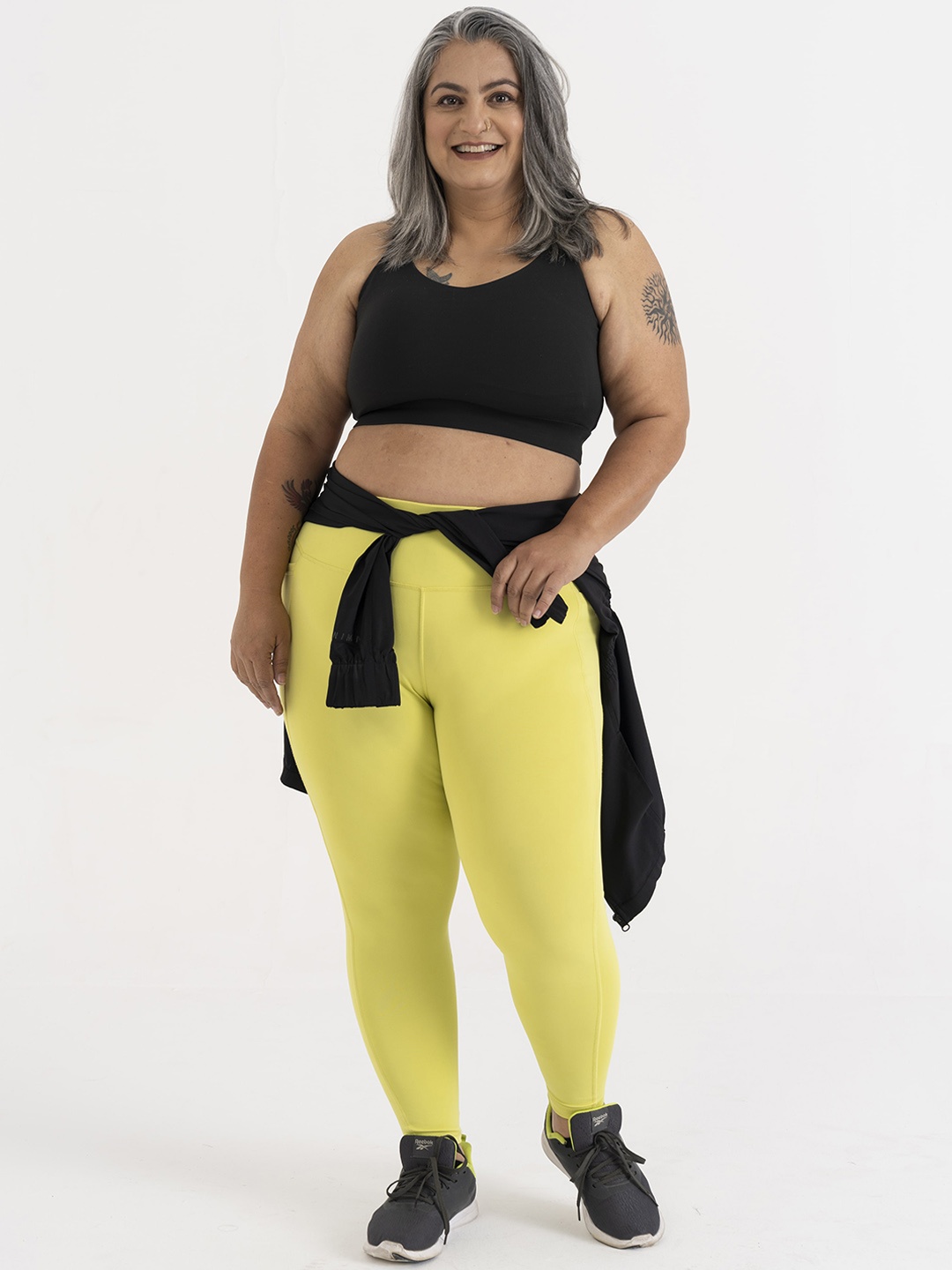 

SPIRIT ANIMAL Women Plus Size Rapid-Dry Ankle Length Sports Tights, Lime green