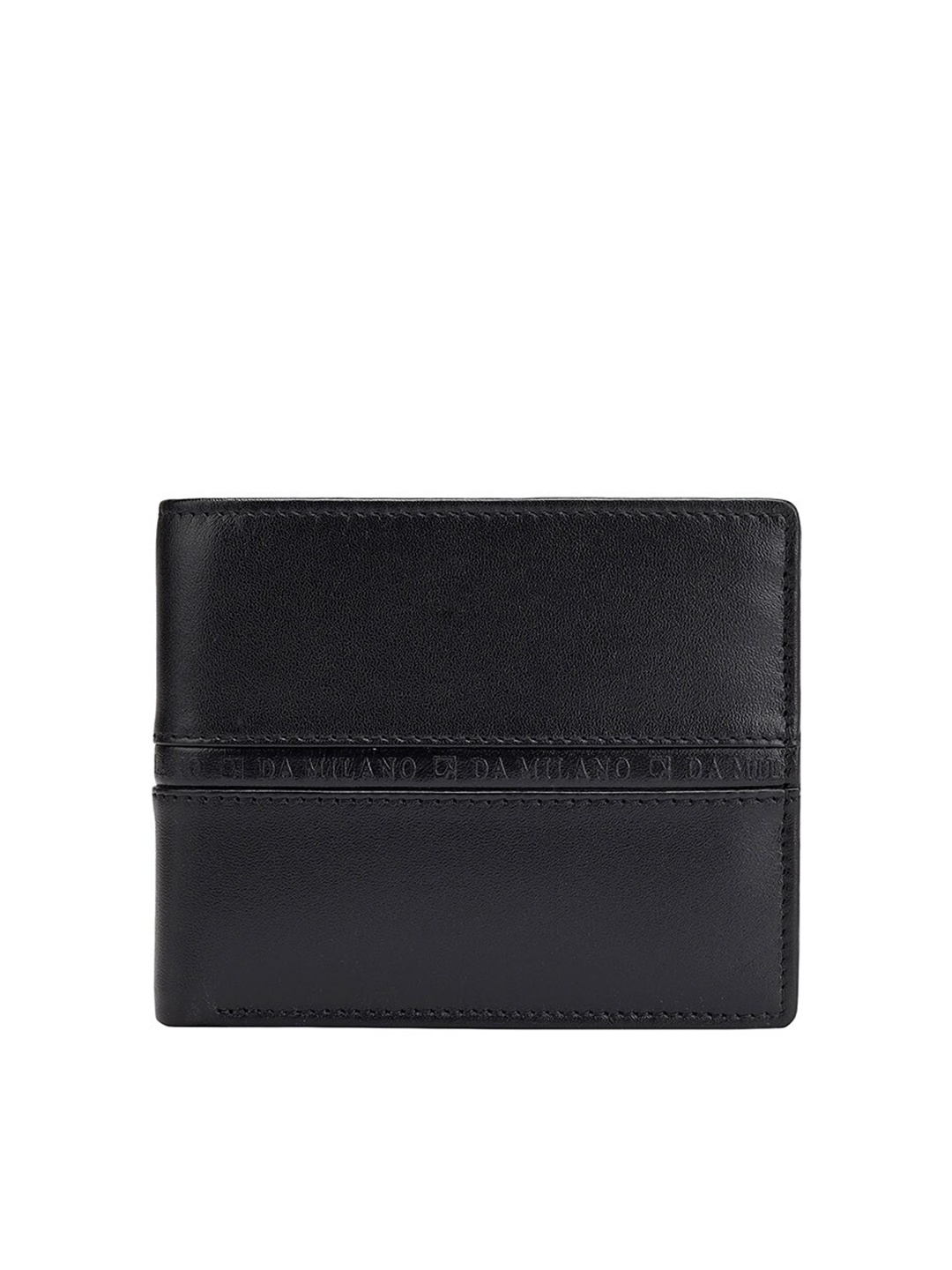 

Da Milano Men Leather Two Fold Wallet, Black