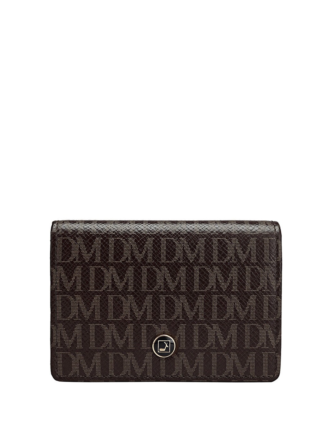 

Da Milano Unisex Leather Brand Logo Printed Envelope Wallet, Brown