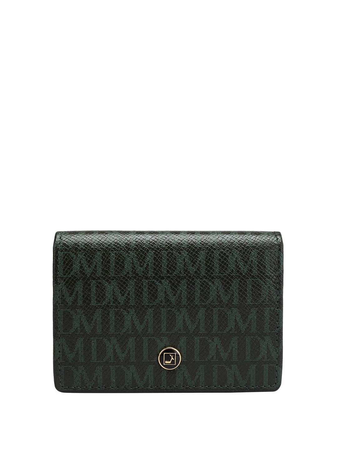 

Da Milano Unisex Leather Typography Printed Envelope Wallet, Green