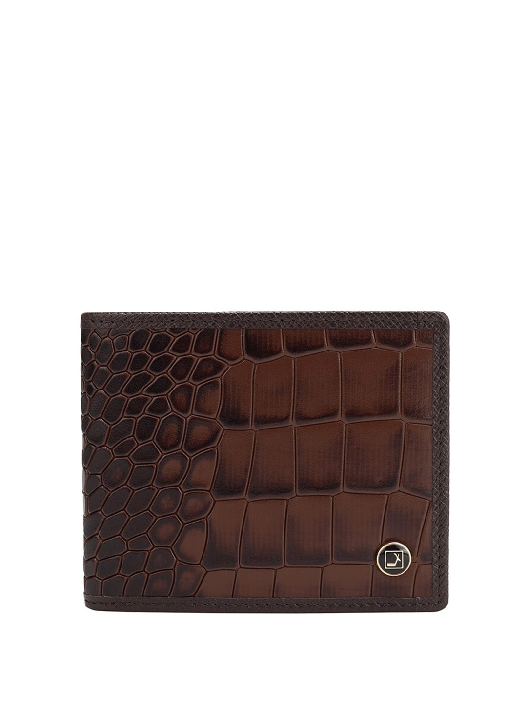 

Da Milano Men Leather Textured Two Fold Wallet, Brown