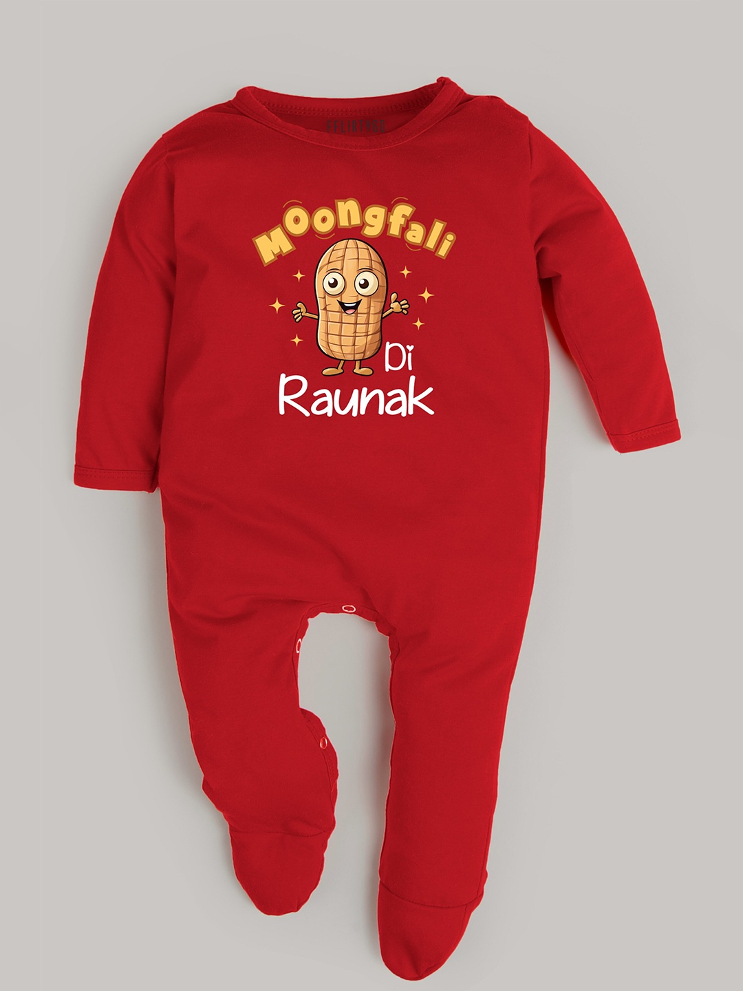 

FFLIRTYGO Infants Printed Pure Cotton Sleepsuit, Red