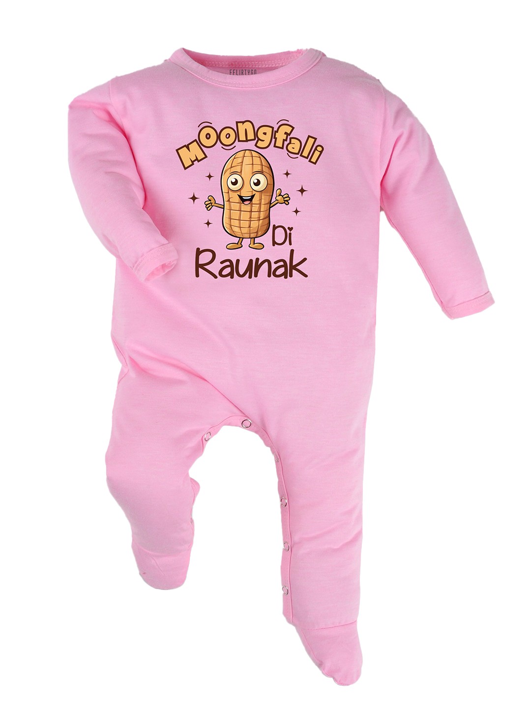 

FFLIRTYGO Infants Typography Printed Pure Cotton Sleepsuit, Pink