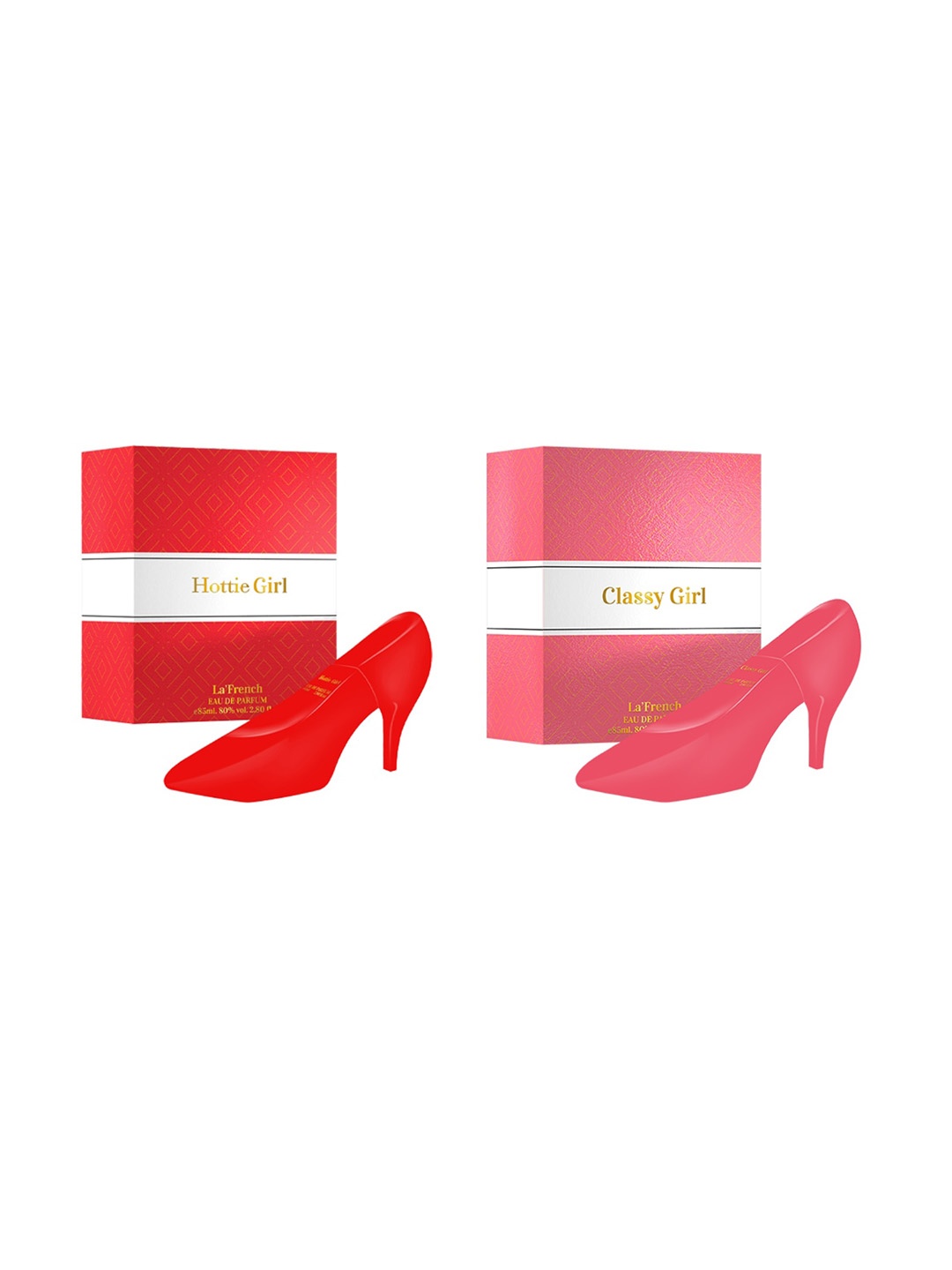 

La French Women Set of Hottie Girl & Classy Girl Long Lasting Eau De Parfum - 85 ml each, Red