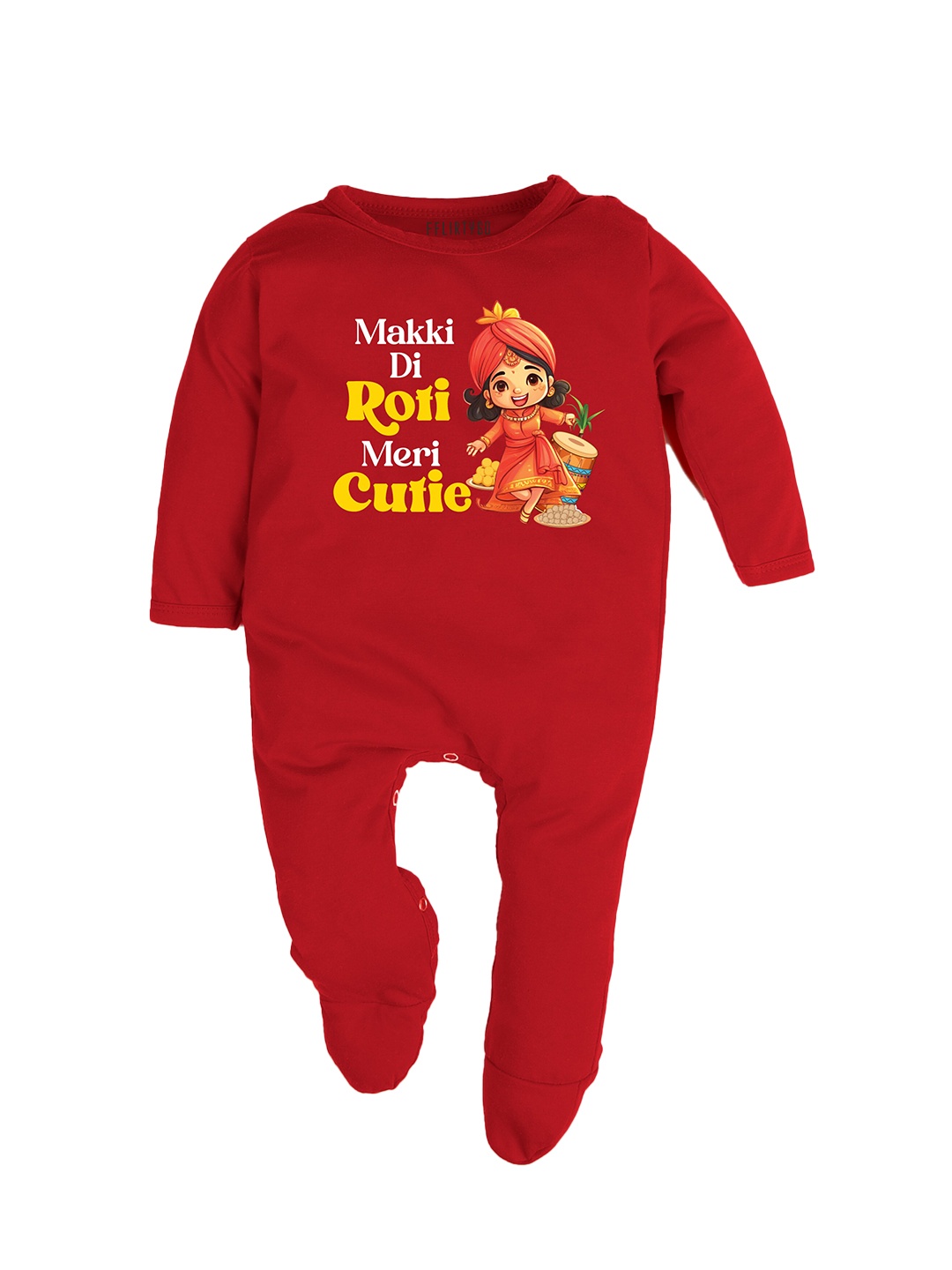 

FFLIRTYGO Kids Printed Cotton Sleepsuit, Red