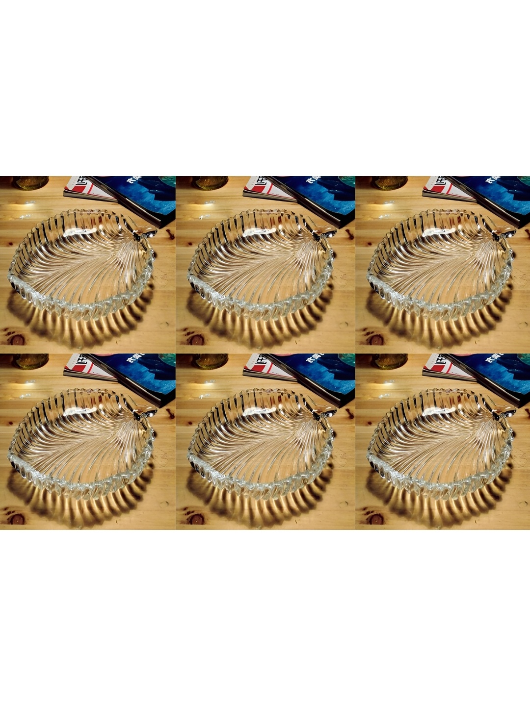 

Afast Transparent 6 Pieces Dishwasher Safe Glass Food Platter