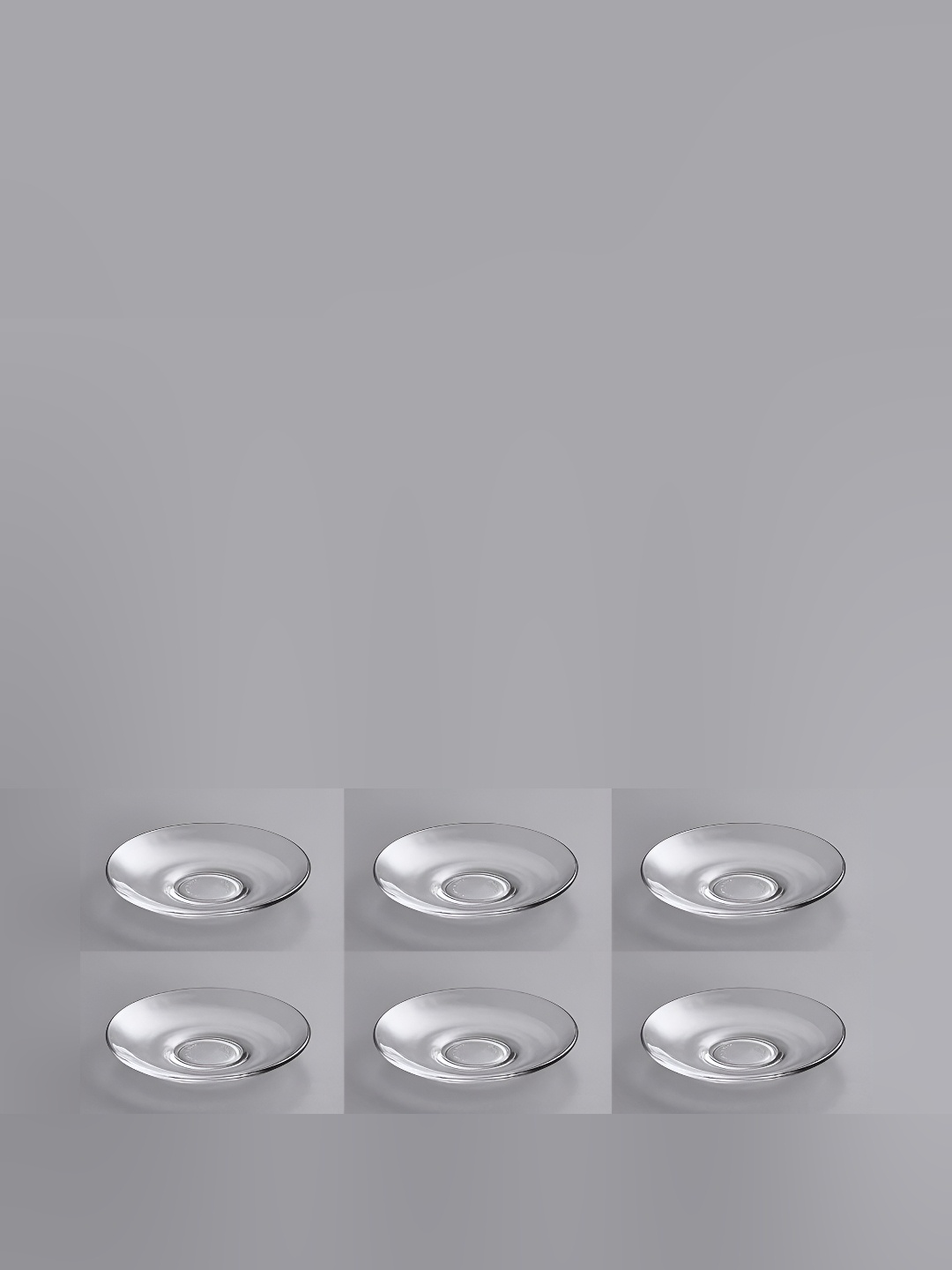 

Afast Transparent 6 Pieces Glass Dishwasher Safe Plain Plate
