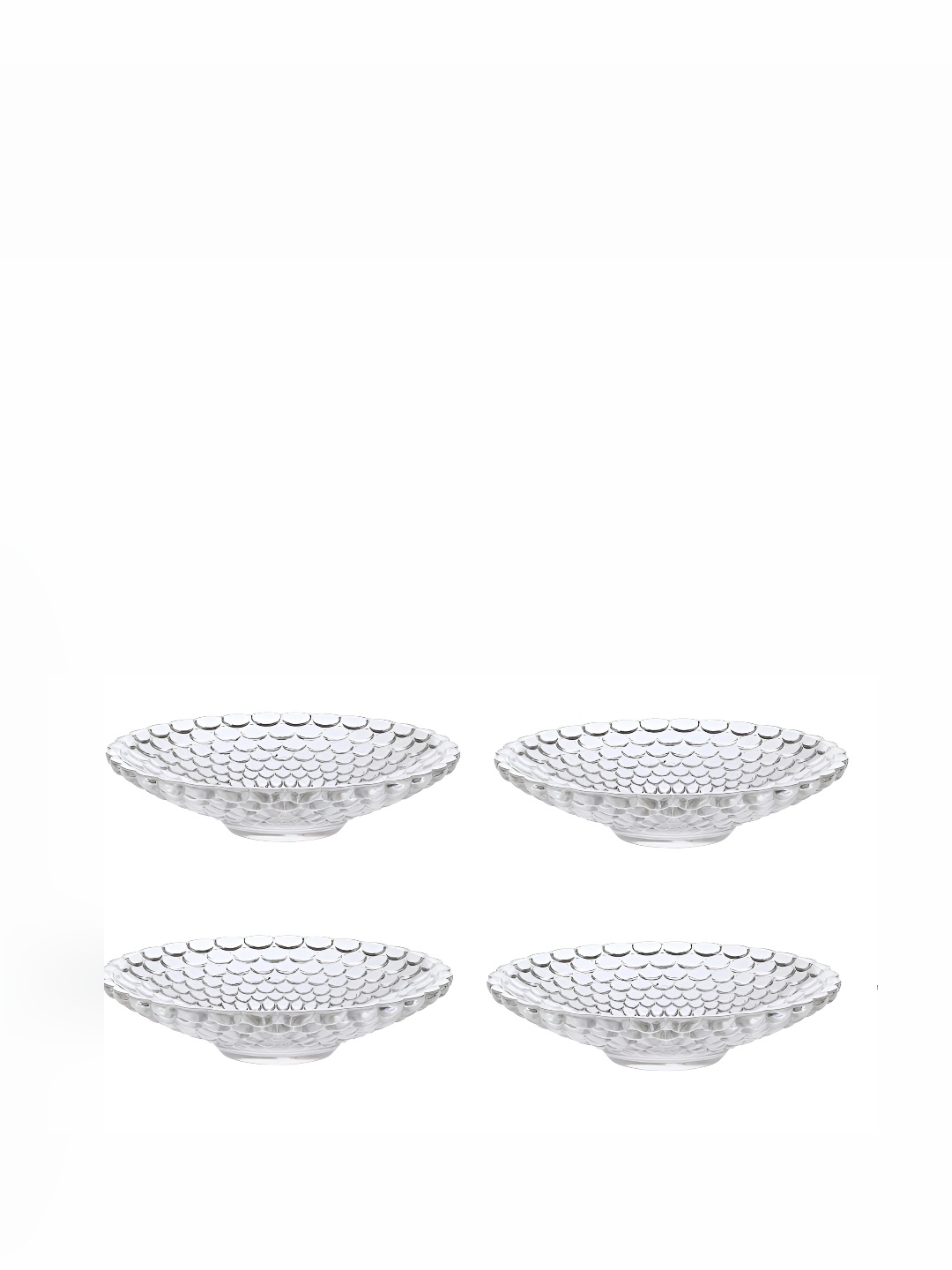 

Afast Transparent Glass 4 Pieces Dishwasher Safe Fruit and Vegetable Plate