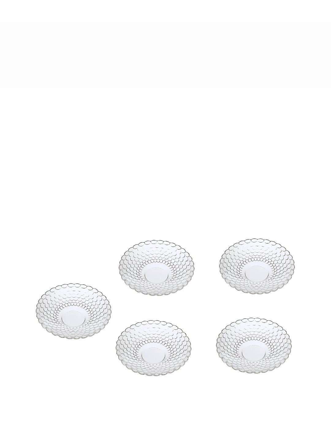 

Afast Transparent 5 Pieces Textured Glass Dishwasher Safe Plates