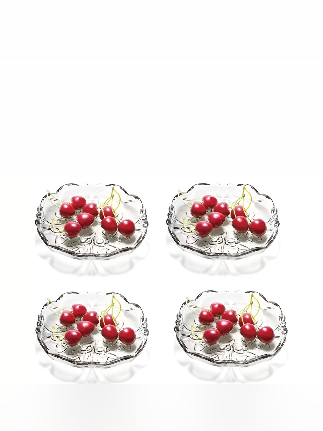 

Afast Transparent 4 Pieces Dishwasher Safe Glass Food Platter