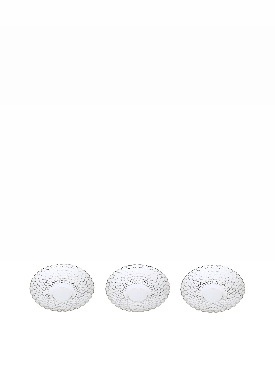 

Afast Transparent 3 Pieces Textured Glass Plates