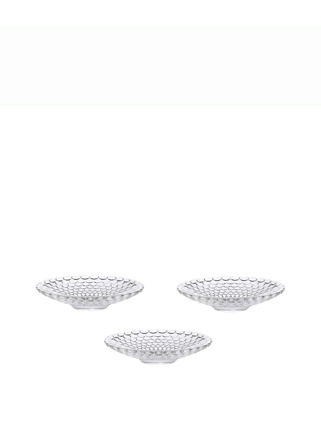 

Afast Transparent 3 Pieces Textured Glass Dishwasher Safe Platters