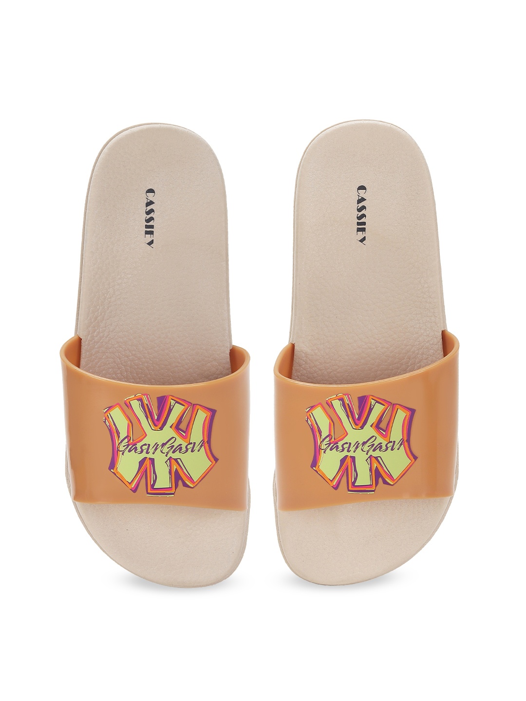 CASSIEY Women Typography Printed Rubber Sliders