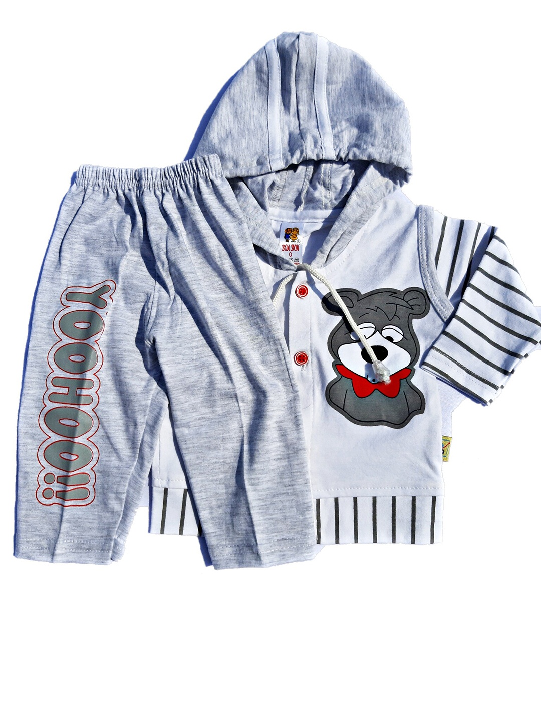 

BAESD Kids Printed Shirt With Pyjamas, Grey
