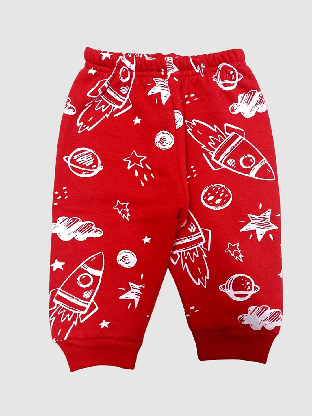 

Moms Love Infants Conversational Printed Cotton Lounge Pants, Red