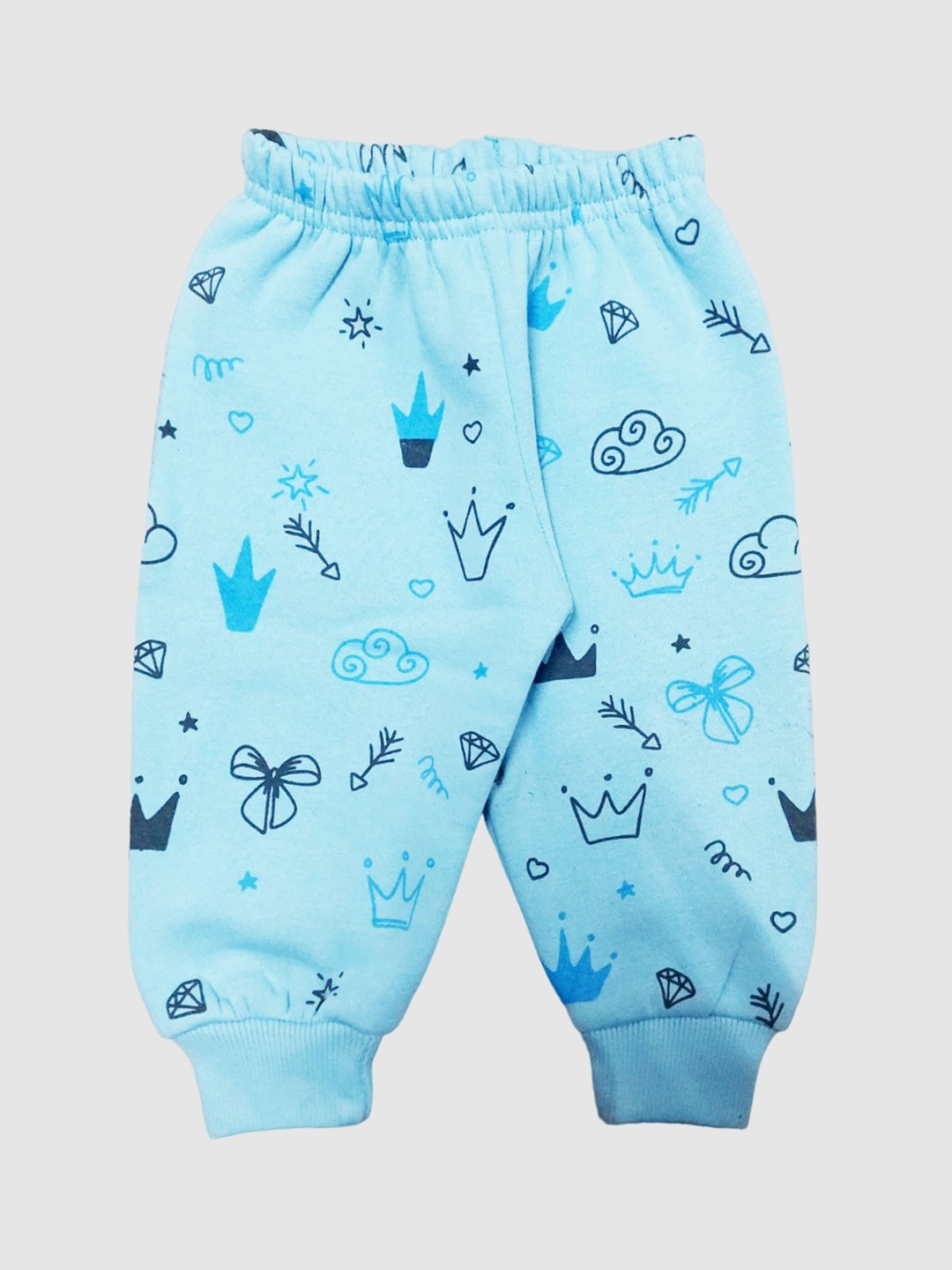 

Moms Love Infants Graphic Printed Cotton Joggers, Blue