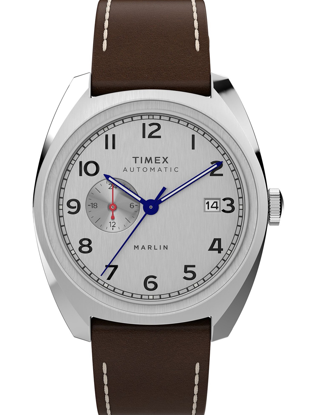 

Timex Leather Straps Analogue Watch TW2V62000U9, Silver