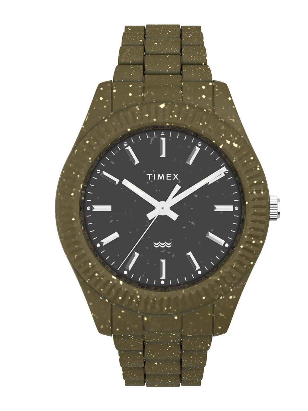 

Timex Men Abstract Printed Ceramic Straps Analogue Watch TW2V77100X6, Black
