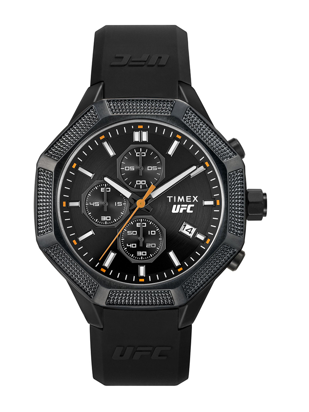 

Timex Men Textured Foldover and Butterfly Analogue Watch TW2V87200X6, Black