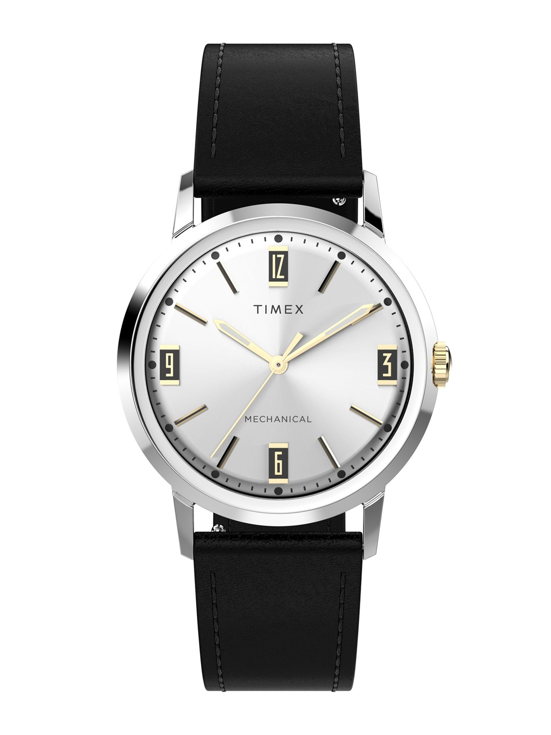 

Timex Men Leather Bracelet Style Straps Analogue Watch TW2V44700U9, Silver