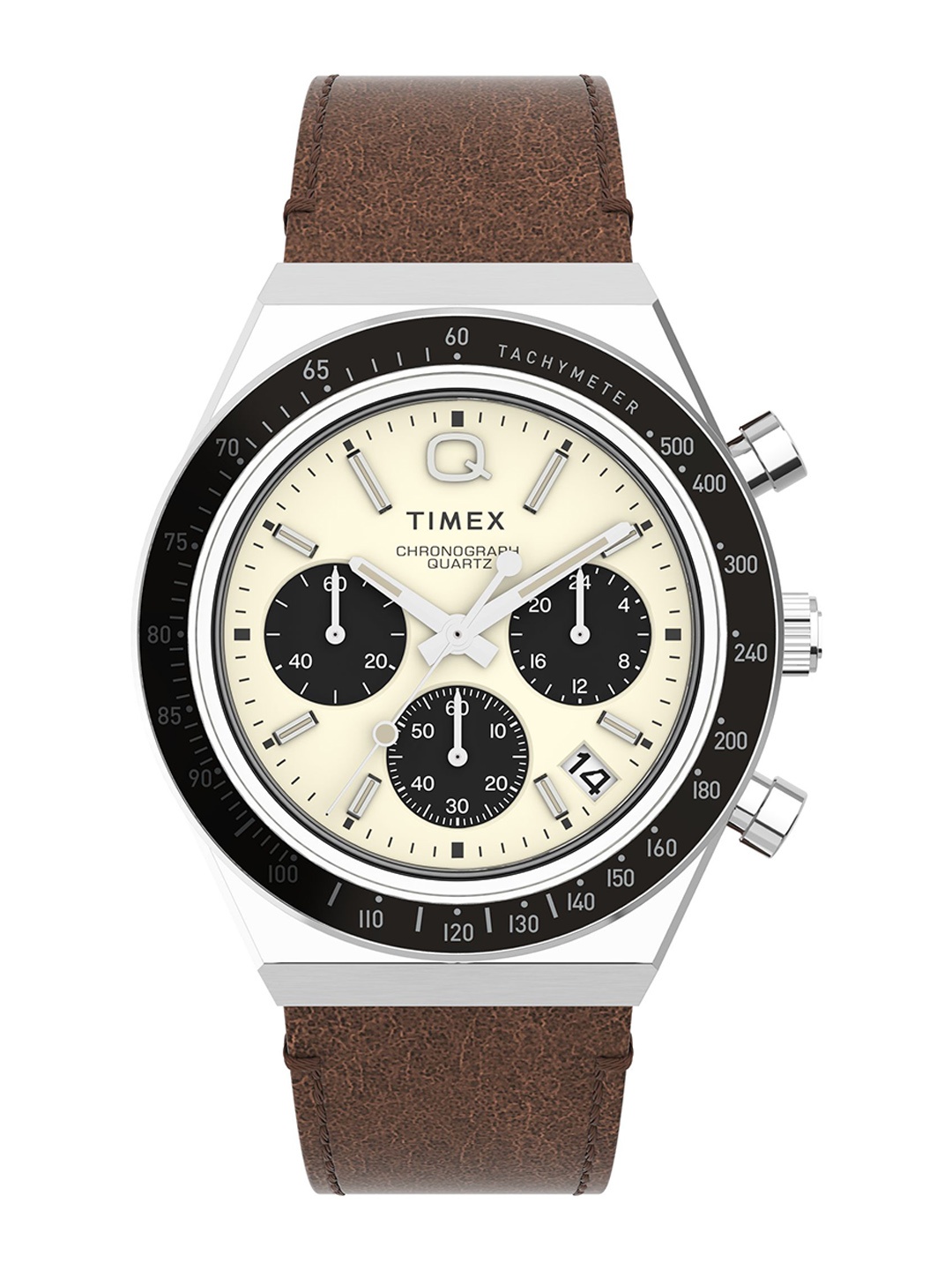 

Timex Men Leather Straps Analogue Watch TW2V42800U9, Cream