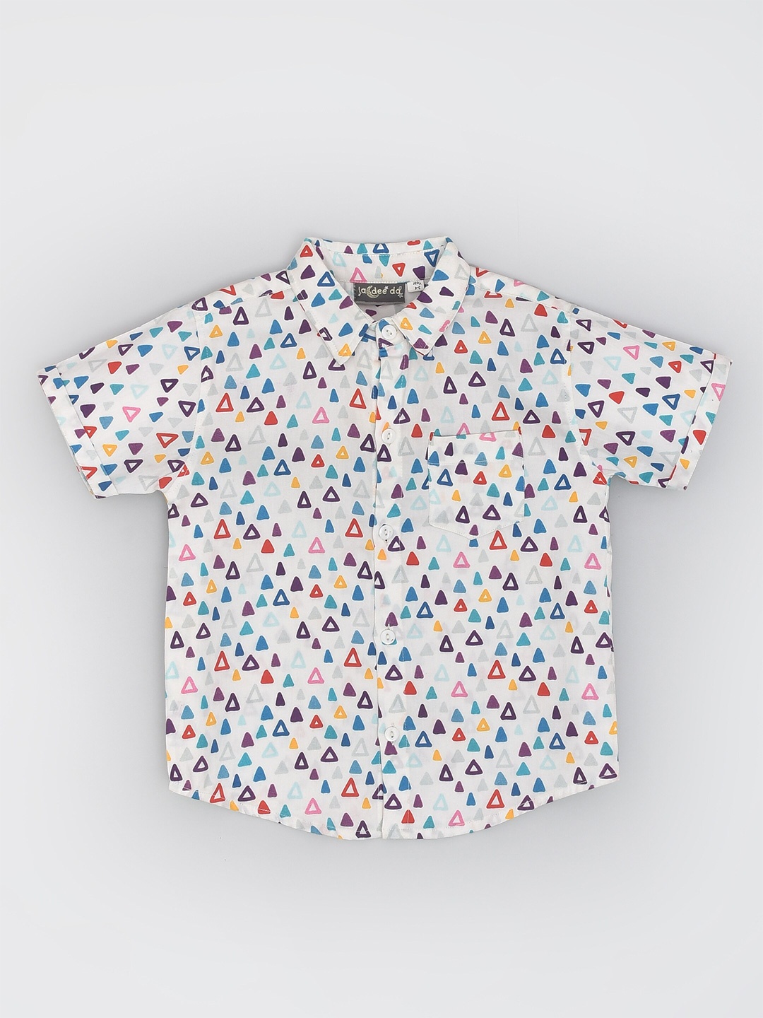 

BAESD Boys Geometric Printed Pure Cotton Shirt, White