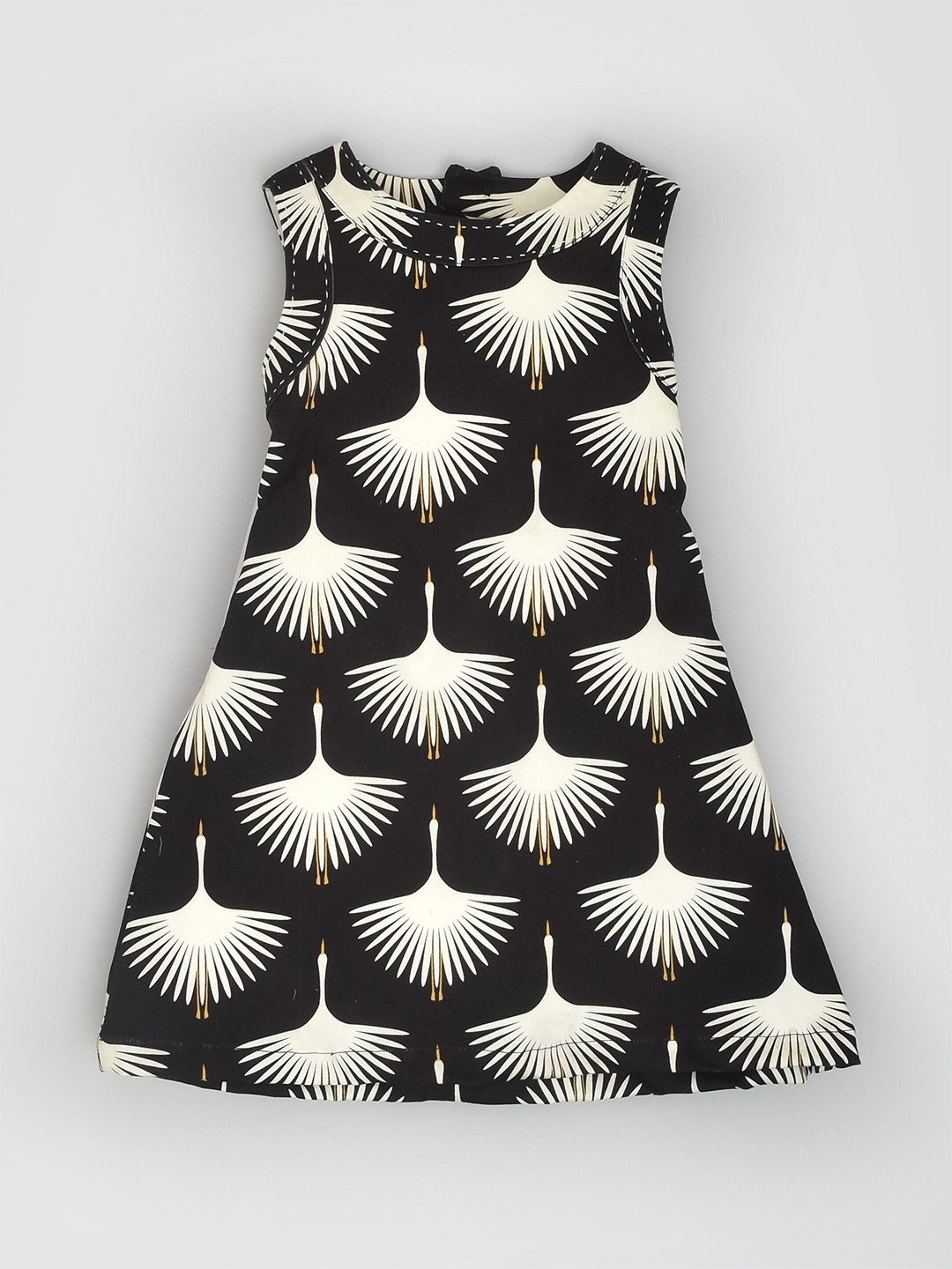 

BAESD Girls Floral Printed Pure Cotton A-Line Dress, Black