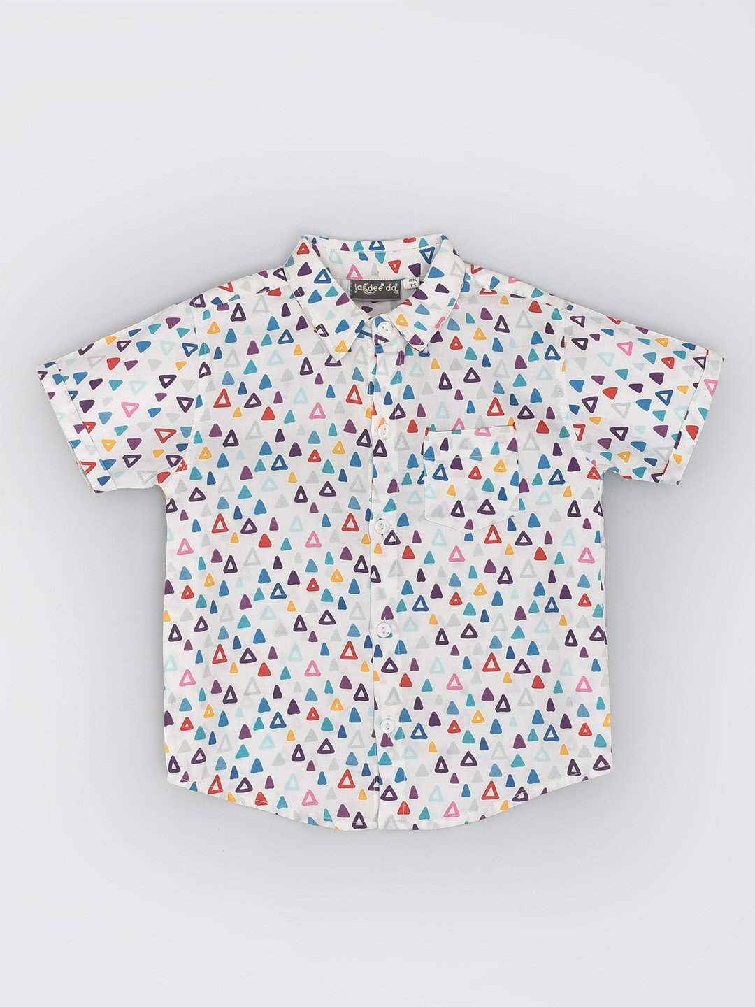 

BAESD Boys Geometric Printed Pure Cotton Casual Shirt, White
