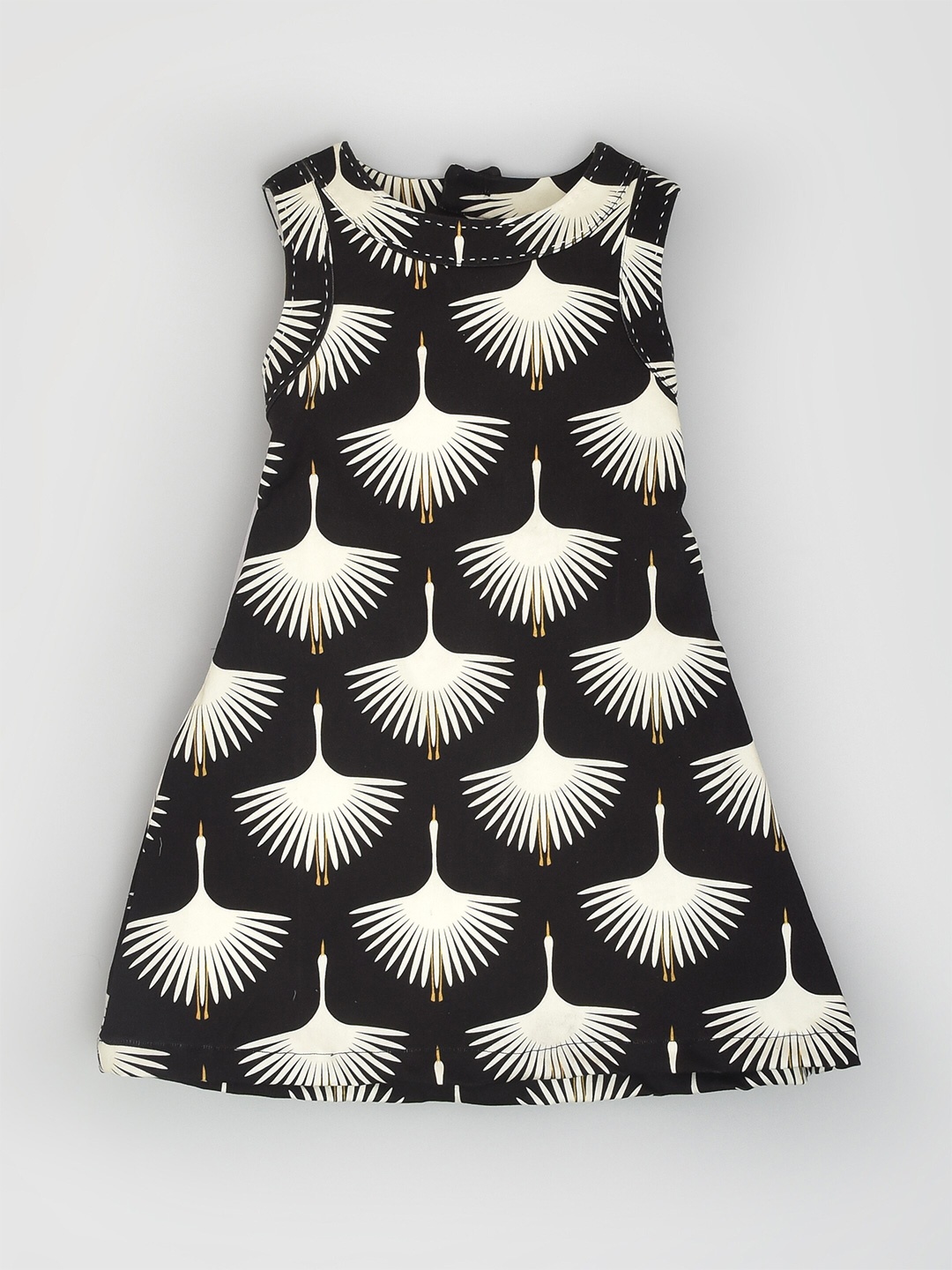 

BAESD Girls Floral Printed Pure Cotton A-Line Dress, Black
