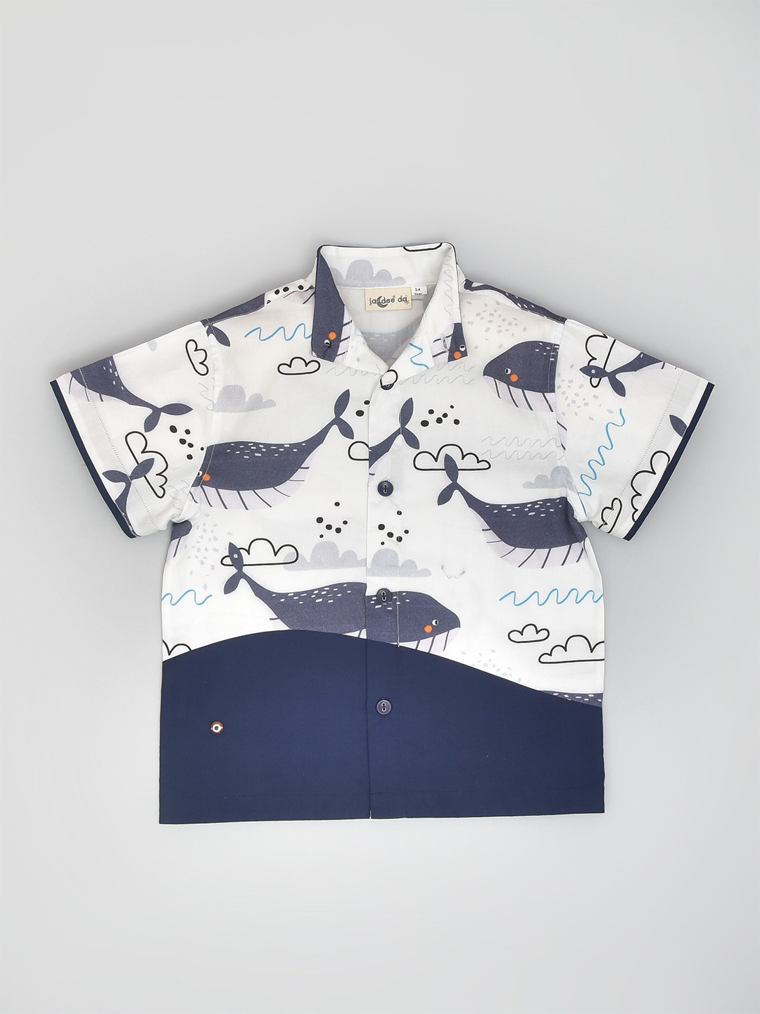 

BAESD Boys Conversational Printed Pure Cotton Casual Shirt, White