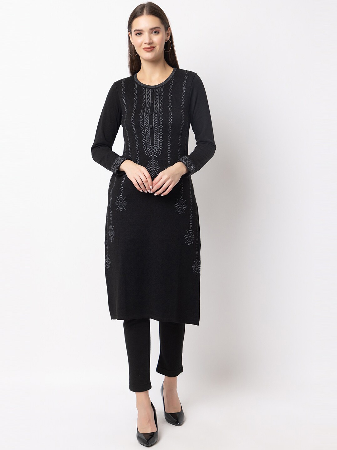 

KEIKO Women Black Floral Regular Palazzos &